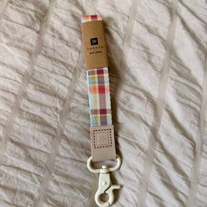 Colorful Plaid thread wallets Keychain with Clip